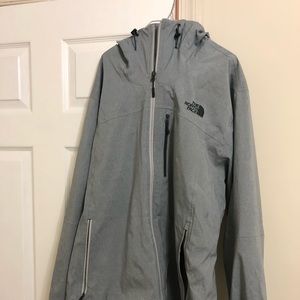 The North Face HYVENT 2.5L gray jacket.